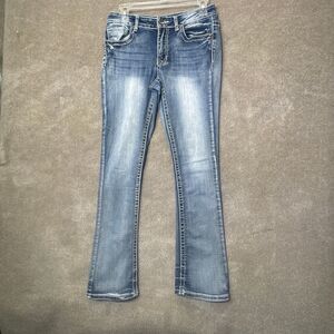 True Luck Jeans Flare Womens 9/10 Low Rise Y2K Denim Stretch Retro Classic Style